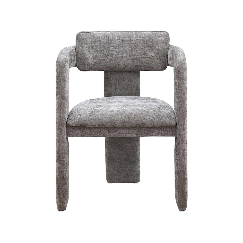 Brenda Grey Chenille Fabric Dining Chair, Set of 2