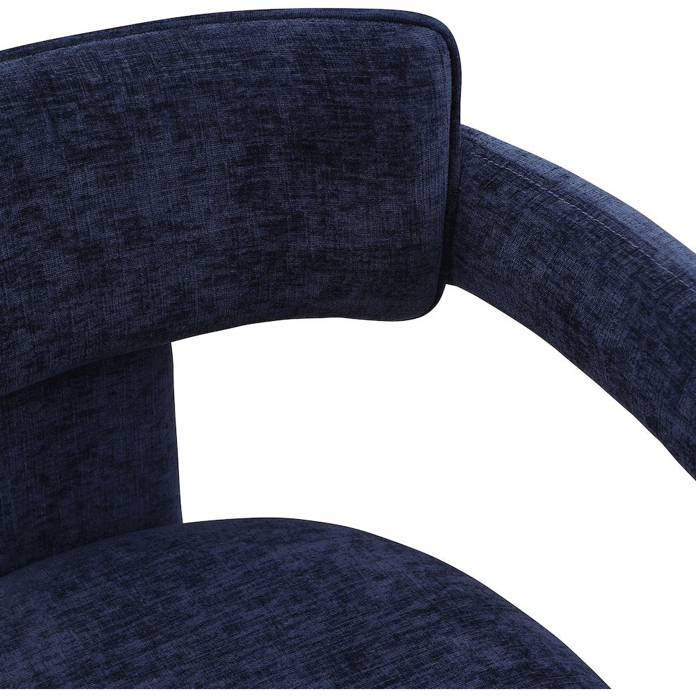 Brenda Navy Chenille Fabric Dining Chair, Set of 2