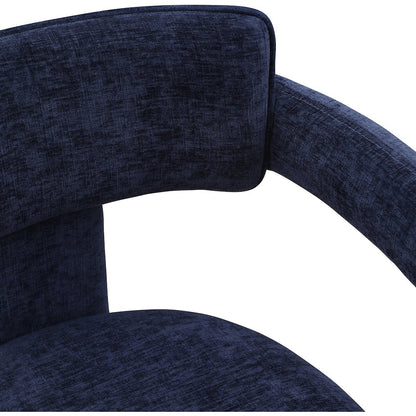 Brenda Navy Chenille Fabric Dining Chair, Set of 2