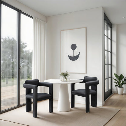 Brenda Black Vegan Leather Dining Chair, Set of 2