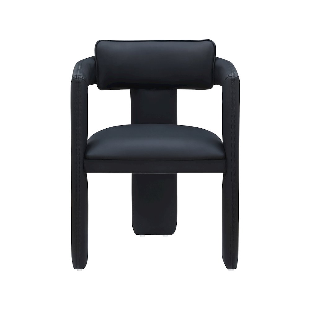 Brenda Black Vegan Leather Dining Chair, Set of 2