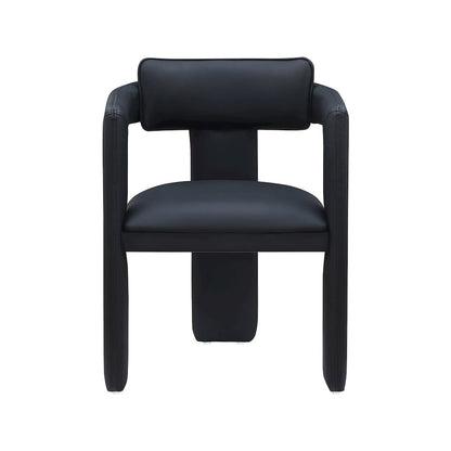 Brenda Black Vegan Leather Dining Chair, Set of 2