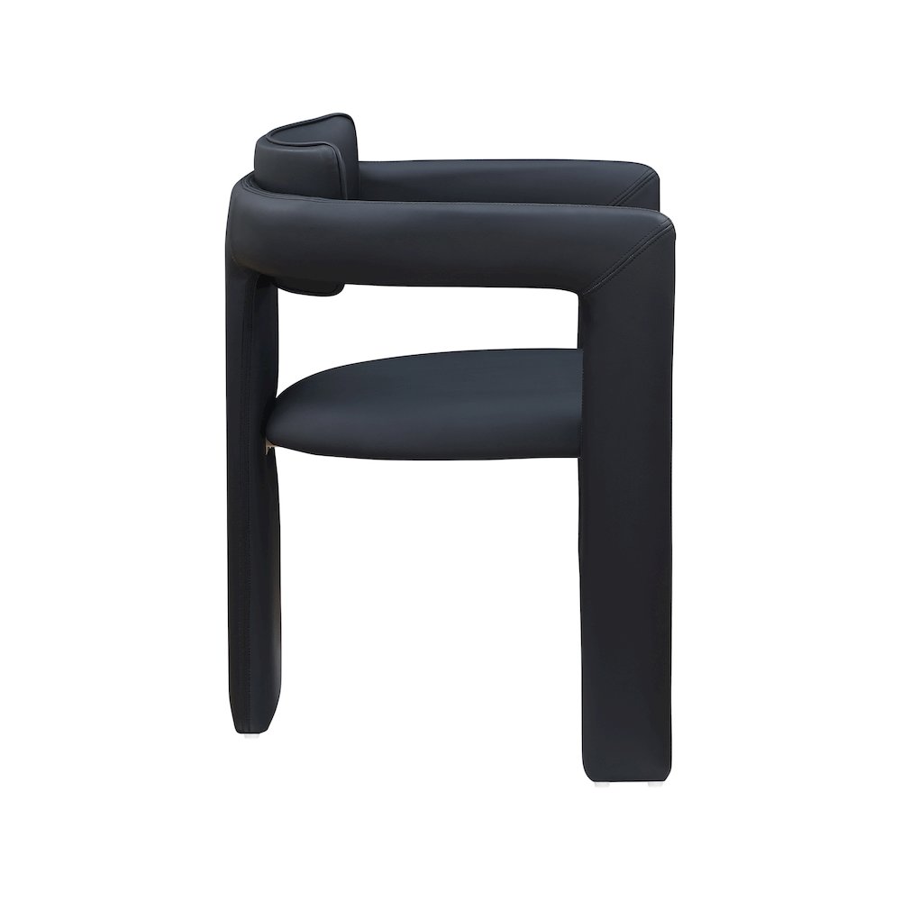 Brenda Black Vegan Leather Dining Chair, Set of 2