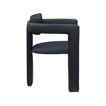 Brenda Black Vegan Leather Dining Chair, Set of 2