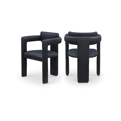 Brenda Black Vegan Leather Dining Chair, Set of 2