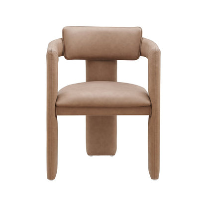 Brenda Brown Vegan Leather Dining Chair, Set of 2