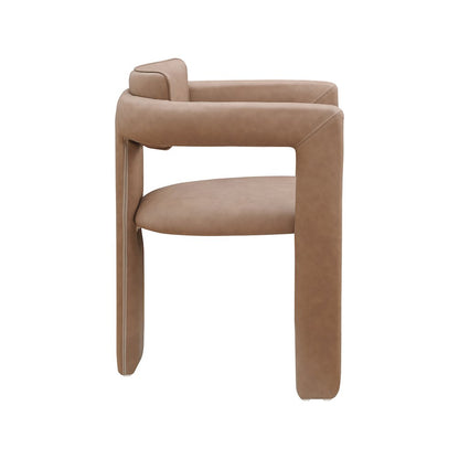 Brenda Brown Vegan Leather Dining Chair, Set of 2