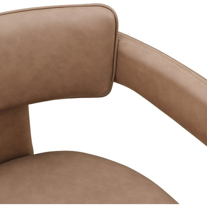 Brenda Brown Vegan Leather Dining Chair, Set of 2