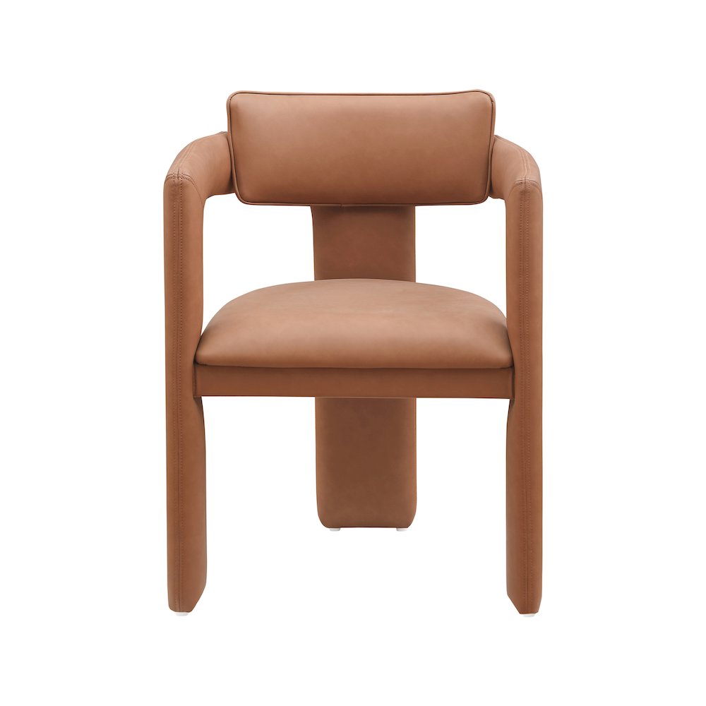Brenda Cognac Vegan Leather Dining Chair, Set of 2