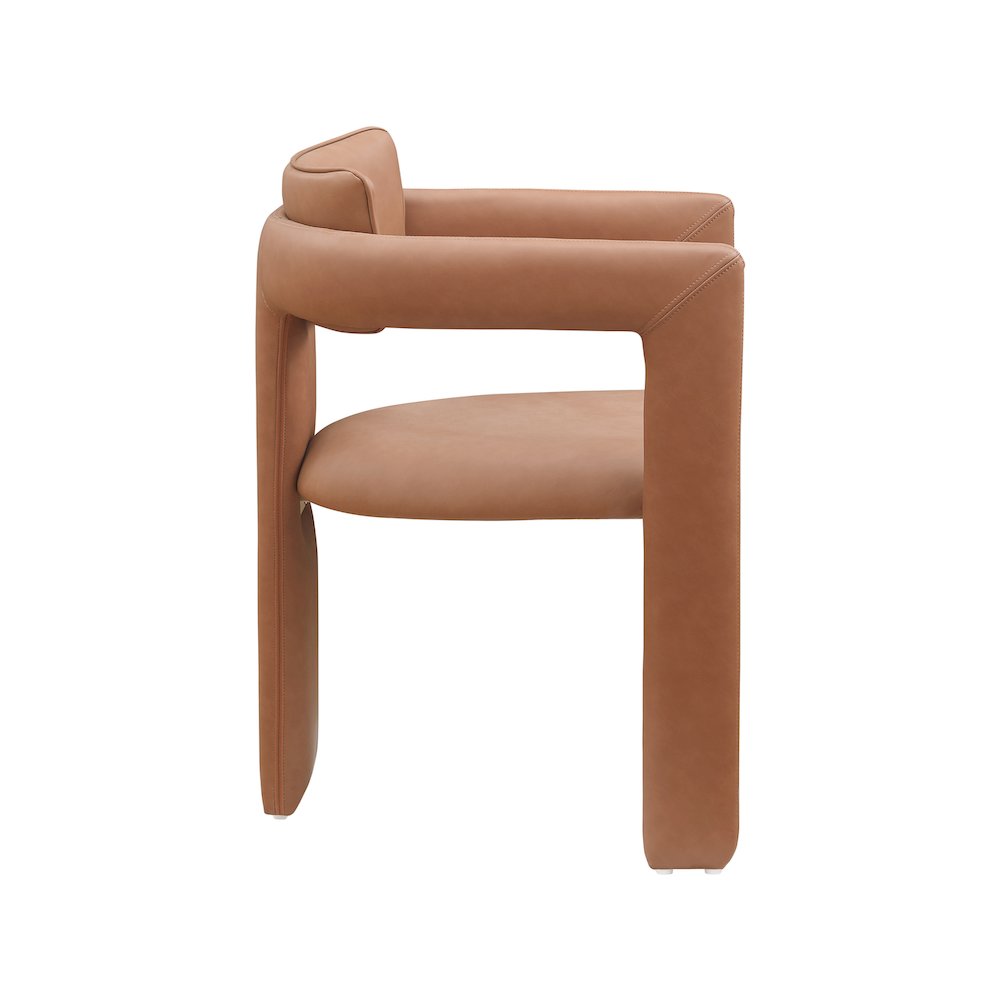 Brenda Cognac Vegan Leather Dining Chair, Set of 2