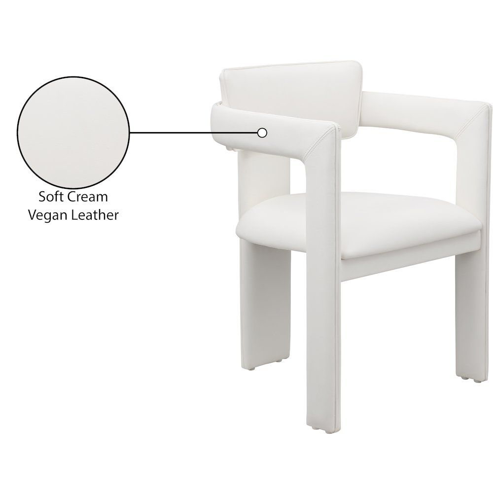 Brenda Cream Vegan Leather Dining Chair, Set of 2