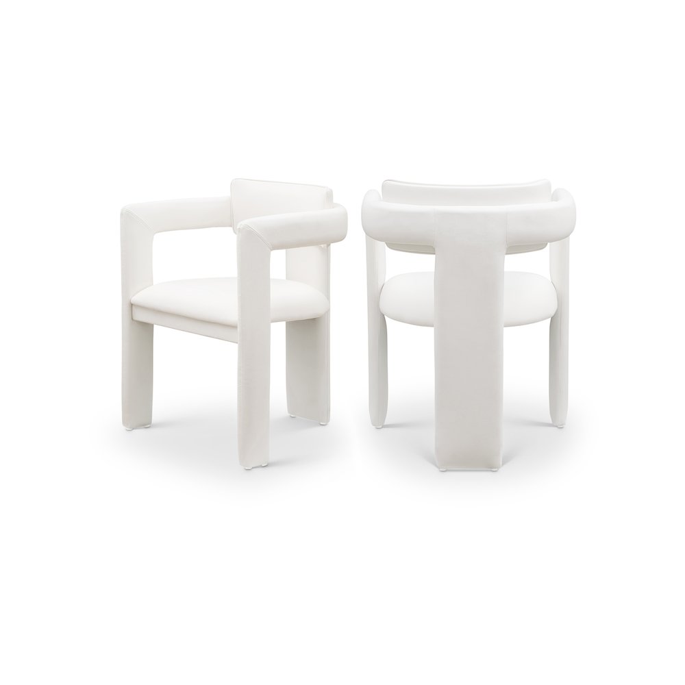 Brenda Cream Vegan Leather Dining Chair, Set of 2