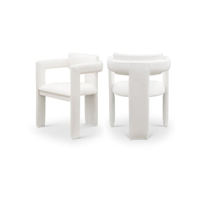 Brenda Cream Vegan Leather Dining Chair, Set of 2