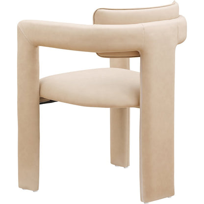 Brenda Tan Vegan Leather Dining Chair, Set of 2