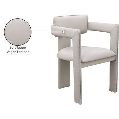 Brenda Taupe Vegan Leather Dining Chair, Set of 2