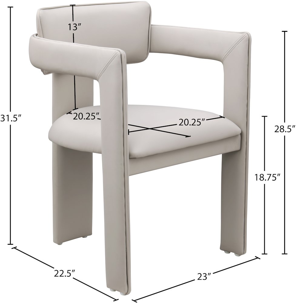 Brenda Taupe Vegan Leather Dining Chair, Set of 2