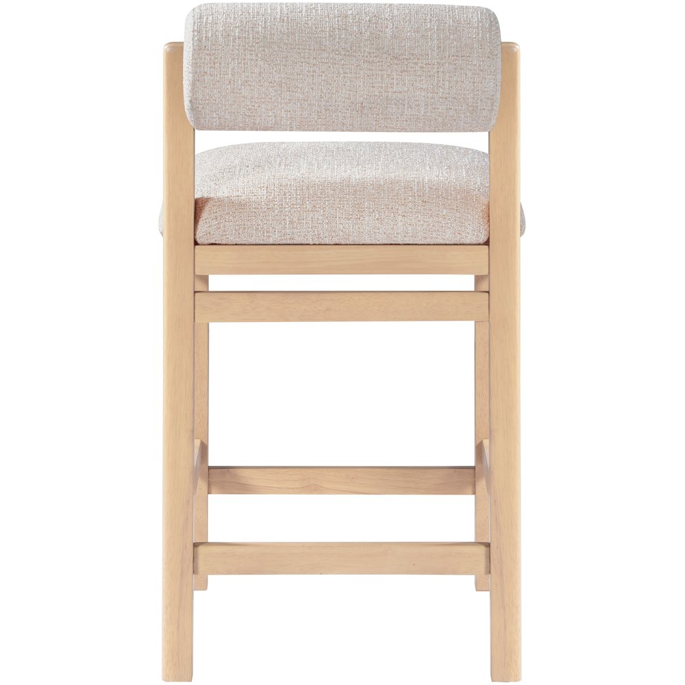 Roundhill Beige Linen Textured Fabric Upholstered Counter Stool