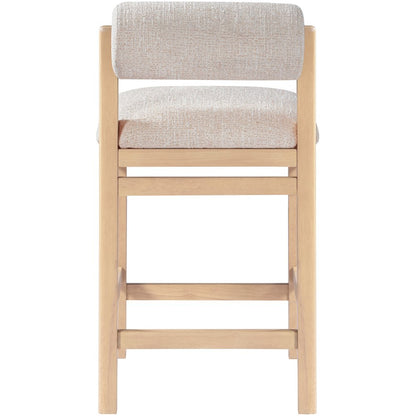 Roundhill Beige Linen Textured Fabric Upholstered Counter Stool