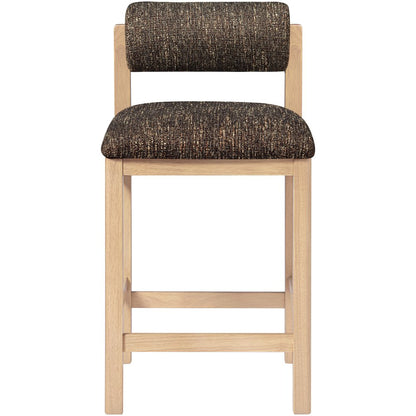 Roundhill Brown Linen Textured Fabric Upholstered Counter Stool