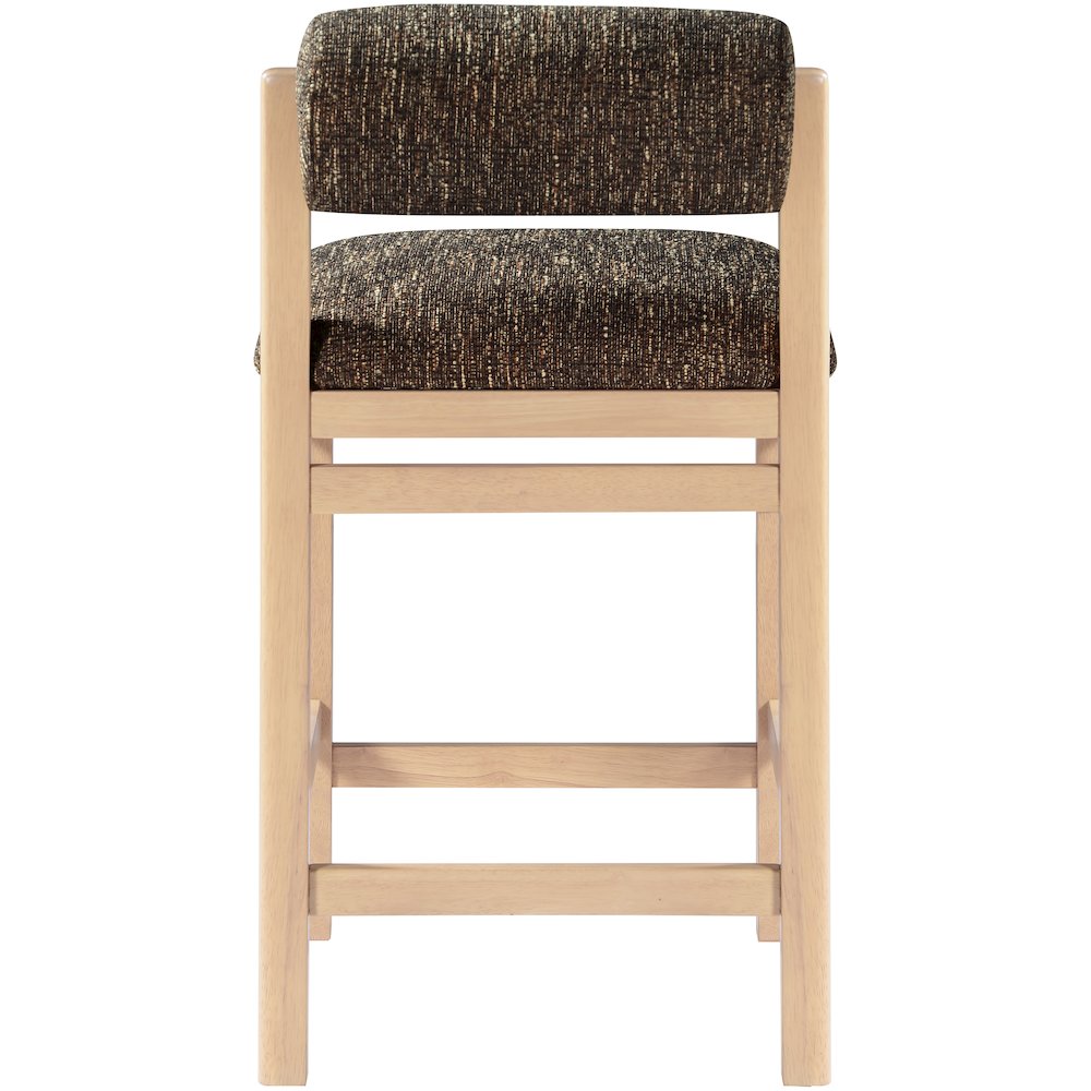 Roundhill Brown Linen Textured Fabric Upholstered Counter Stool