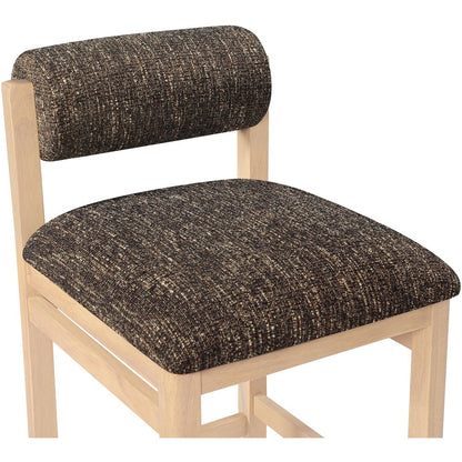 Roundhill Brown Linen Textured Fabric Upholstered Counter Stool