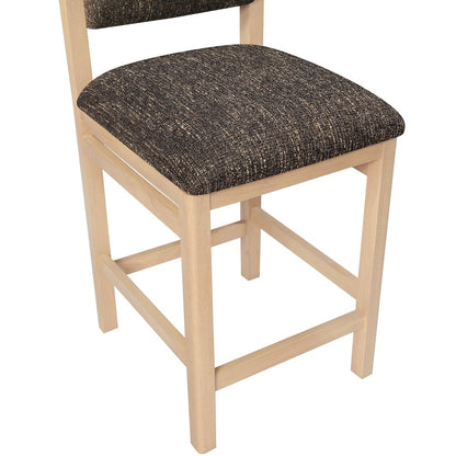 Roundhill Brown Linen Textured Fabric Upholstered Counter Stool