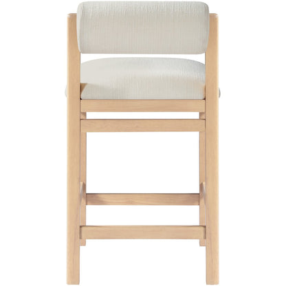 Roundhill Cream Linen Textured Fabric Upholstered Counter Stool