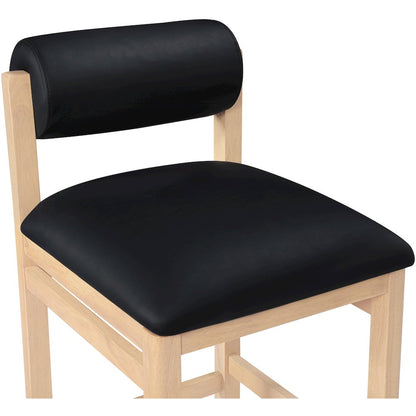 Roundhill Black Vegan Leather Upholstered Counter Stool