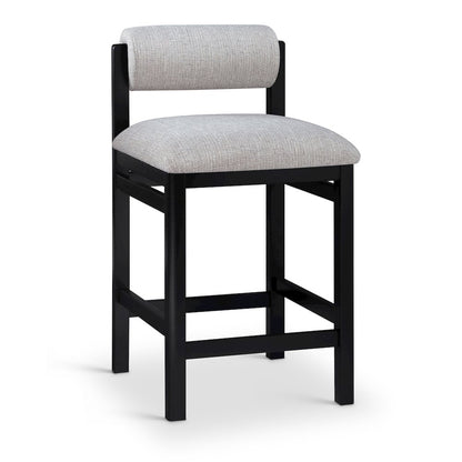 Roundhill Grey Linen Textured Fabric Upholstered Counter Stool