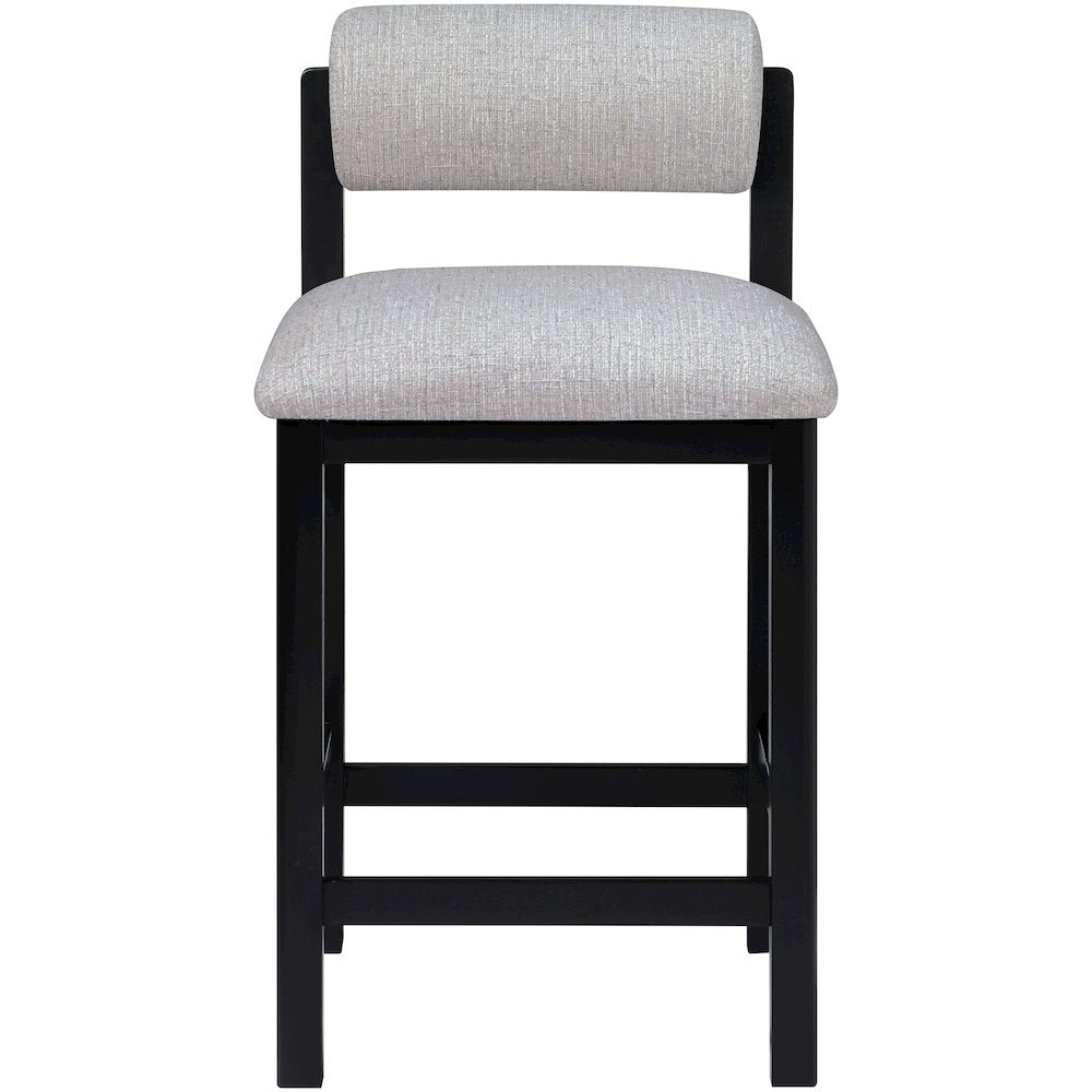 Roundhill Grey Linen Textured Fabric Upholstered Counter Stool
