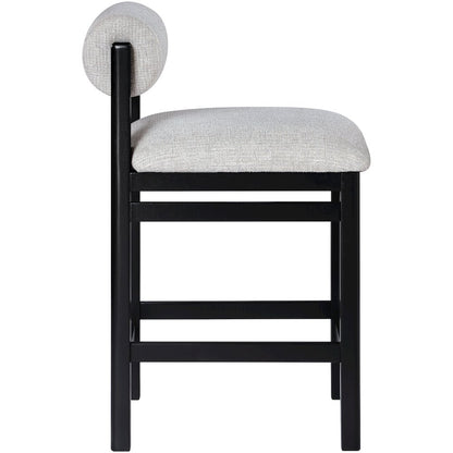 Roundhill Grey Linen Textured Fabric Upholstered Counter Stool
