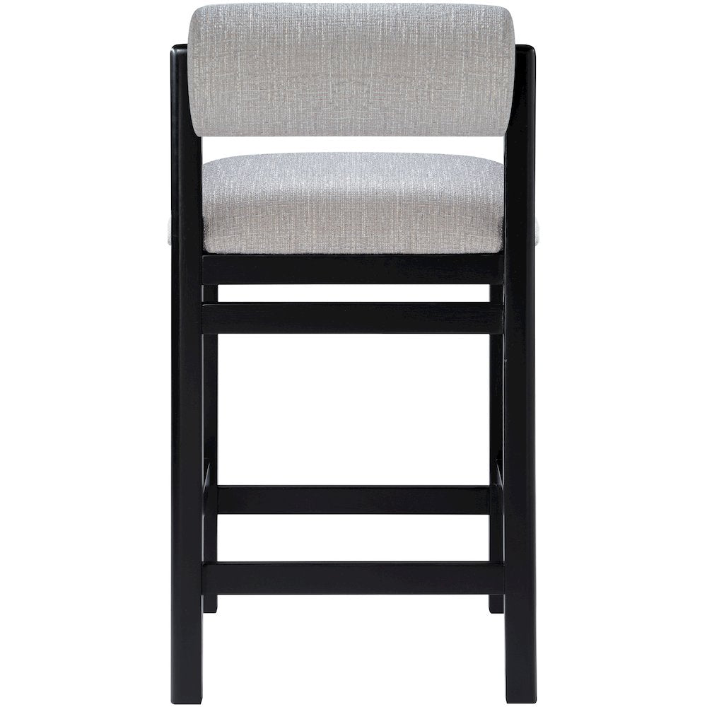 Roundhill Grey Linen Textured Fabric Upholstered Counter Stool