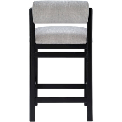 Roundhill Grey Linen Textured Fabric Upholstered Counter Stool