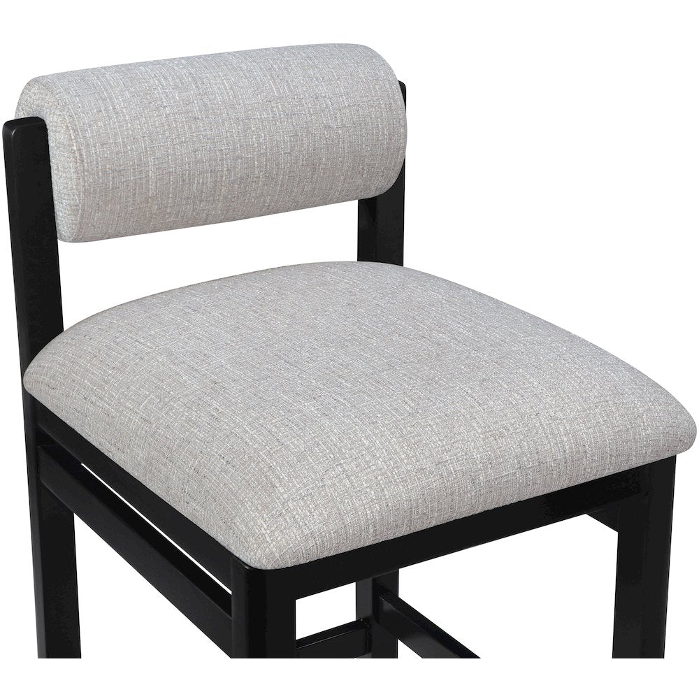 Roundhill Grey Linen Textured Fabric Upholstered Counter Stool