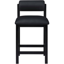 Roundhill Black Vegan Leather Upholstered Counter Stool