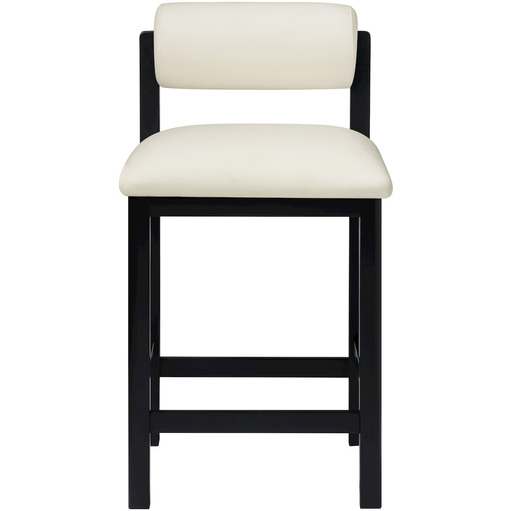 Roundhill Cream Vegan Leather Upholstered Counter Stool