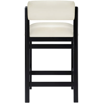 Roundhill Cream Vegan Leather Upholstered Counter Stool