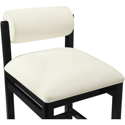 Roundhill Cream Vegan Leather Upholstered Counter Stool