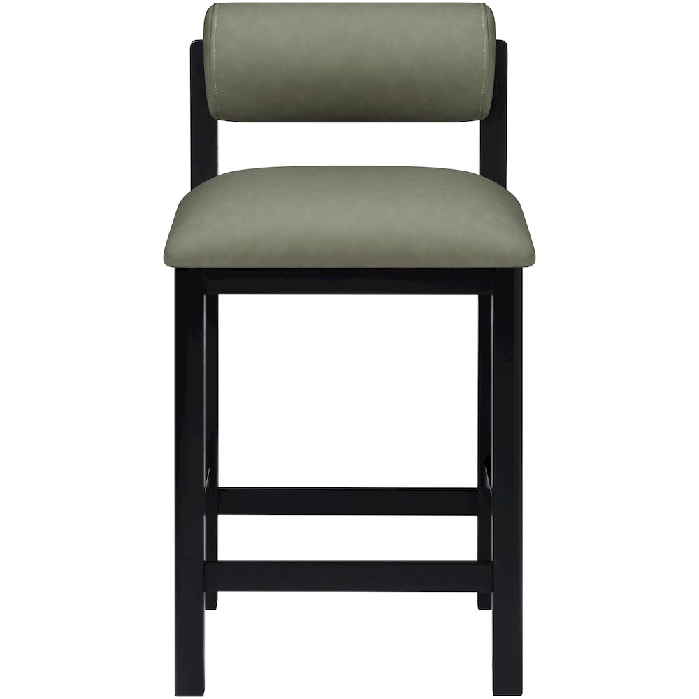 Roundhill Green Vegan Leather Upholstered Counter Stool