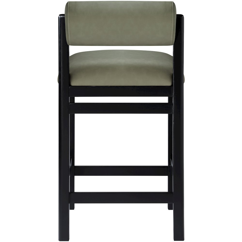 Roundhill Green Vegan Leather Upholstered Counter Stool