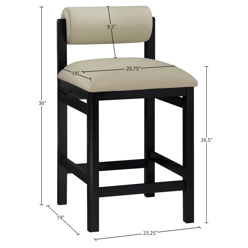 Roundhill Taupe Vegan Leather Upholstered Counter Stool