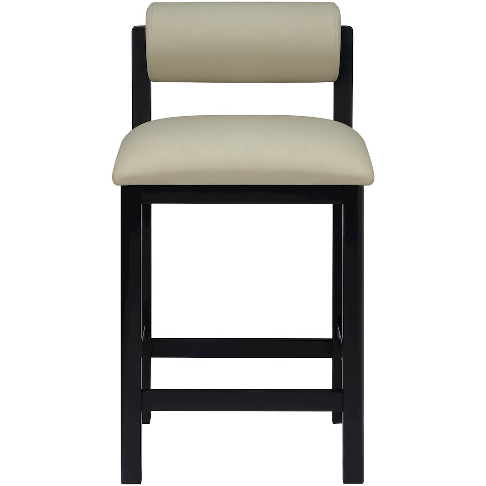 Roundhill Taupe Vegan Leather Upholstered Counter Stool