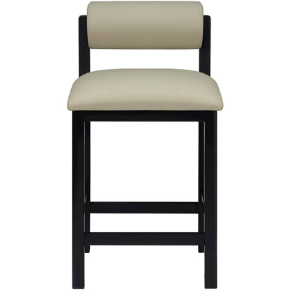 Roundhill Taupe Vegan Leather Upholstered Counter Stool