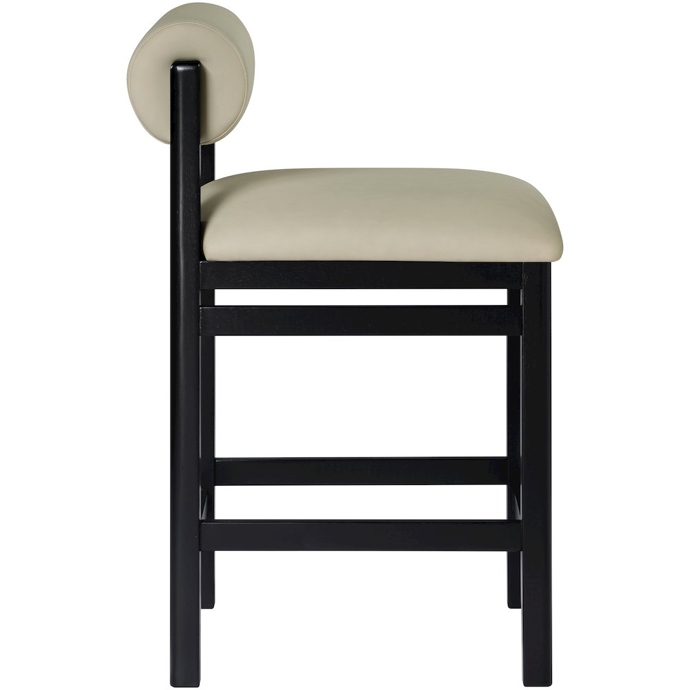 Roundhill Taupe Vegan Leather Upholstered Counter Stool