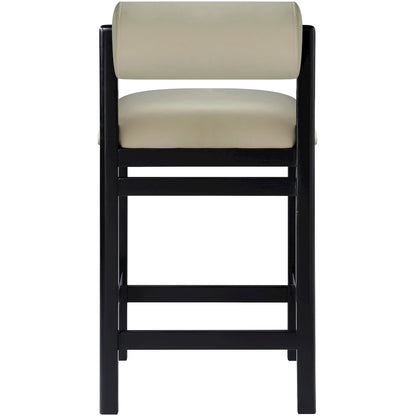 Roundhill Taupe Vegan Leather Upholstered Counter Stool