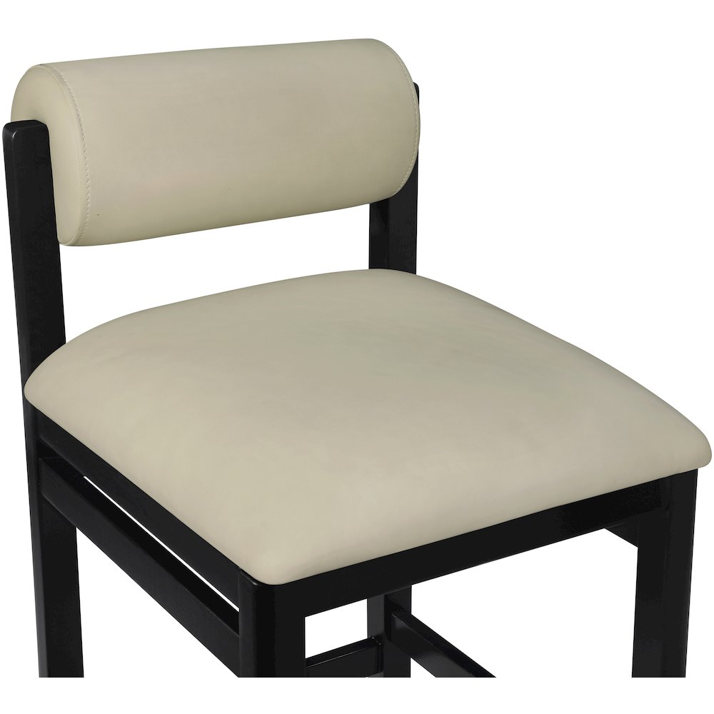 Roundhill Taupe Vegan Leather Upholstered Counter Stool