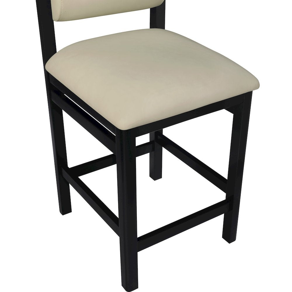 Roundhill Taupe Vegan Leather Upholstered Counter Stool