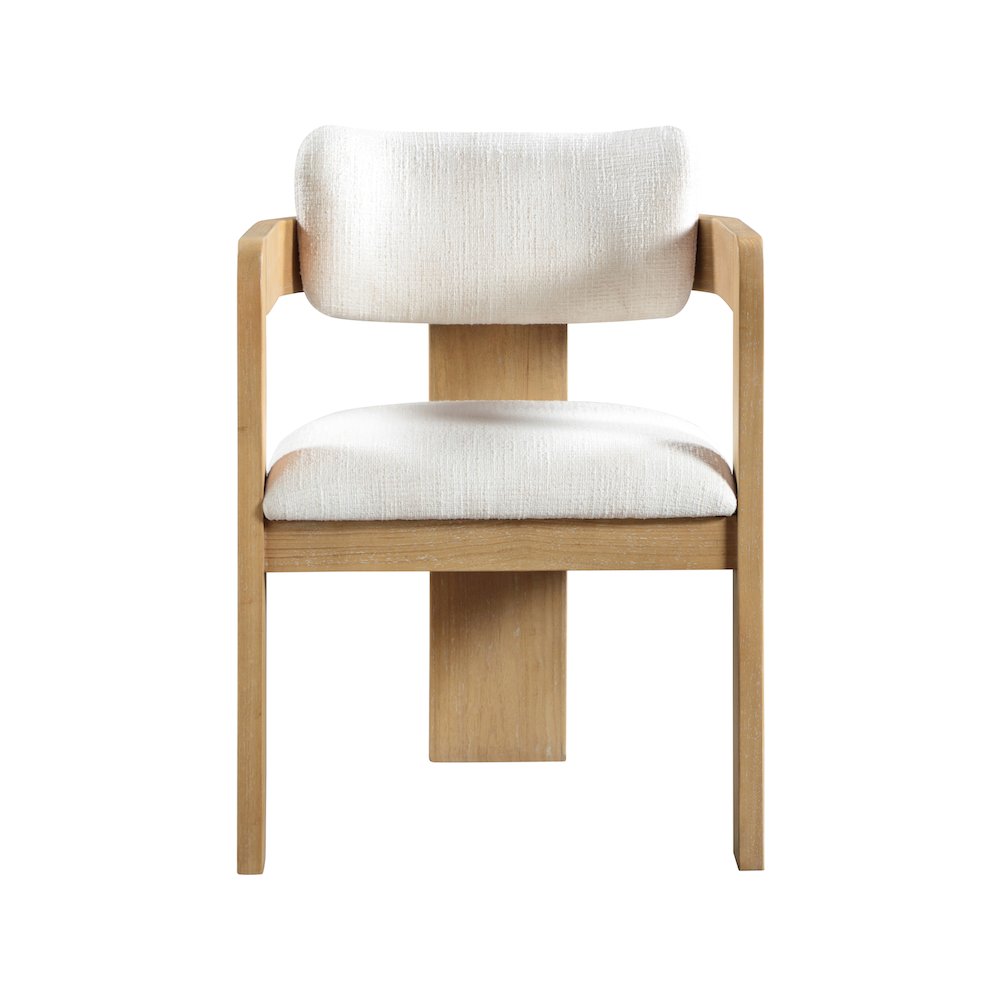 Sacha Cream Linen Textured Fabric Dining Chair, Set of 2