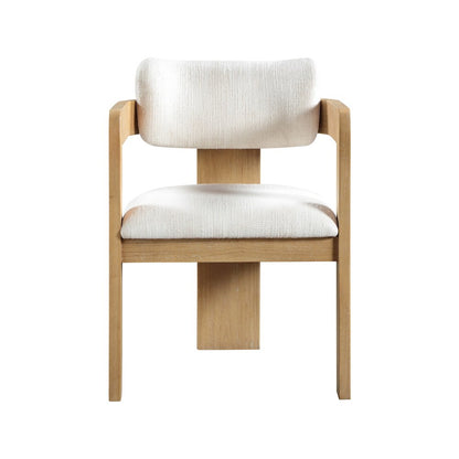 Sacha Cream Linen Textured Fabric Dining Chair, Set of 2