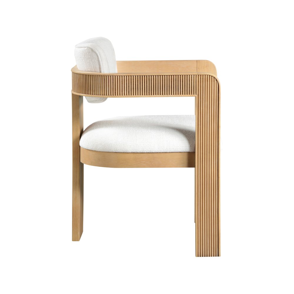 Sacha Cream Linen Textured Fabric Dining Chair, Set of 2